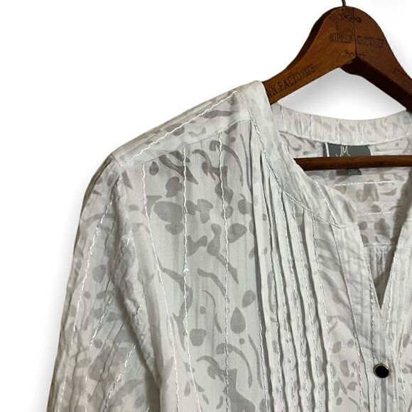 JM Collection Cotton Blend Button Down Shirt - Picture 3 of 7